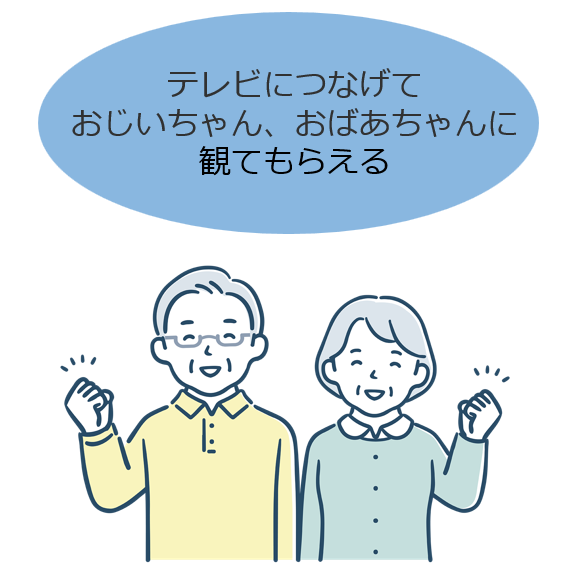 テレビにつなげておじいちゃん、おばあちゃんに観てもらえる